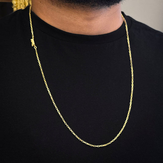 Corrente Tijolinho 1mm Banhada a Ouro 18K