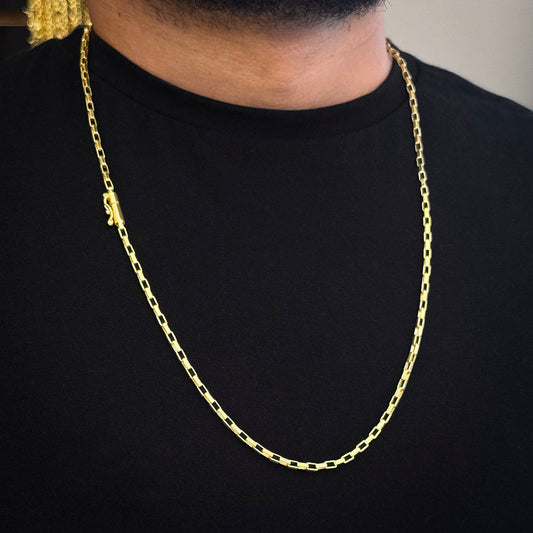 Corrente Tijolinho 4mm Banhada a Ouro 18K