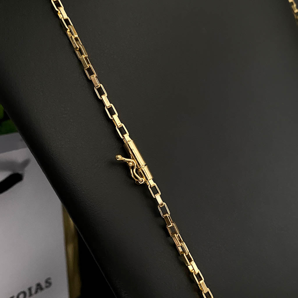 Corrente + Pulseira Tijolinho 4mm Banhado a Ouro 18K