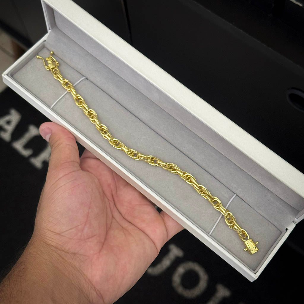 Pulseira Meia Corda 6mm Banhada a Ouro 18K