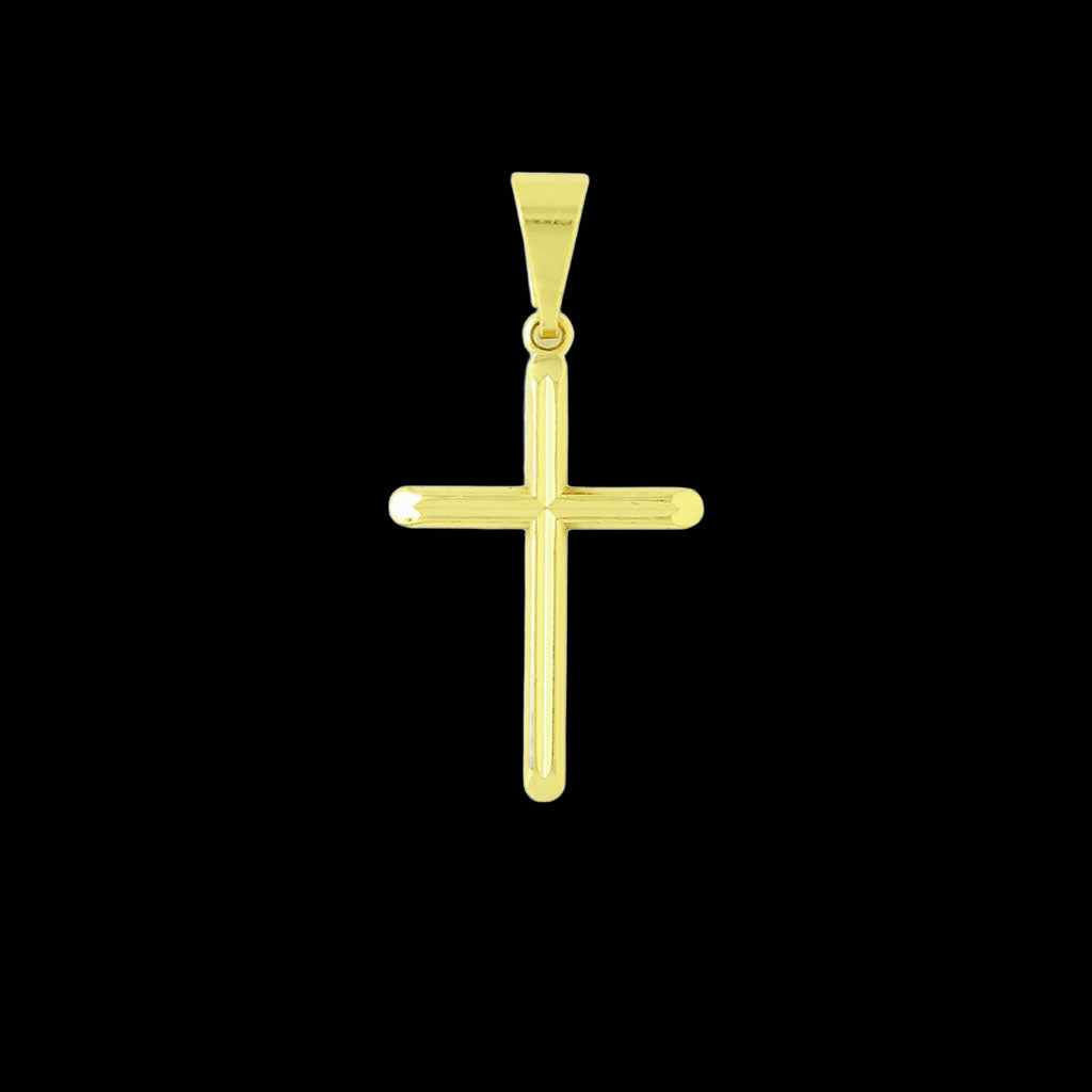 Pingente Crucifixo Relevo Banhado a Ouro 18K