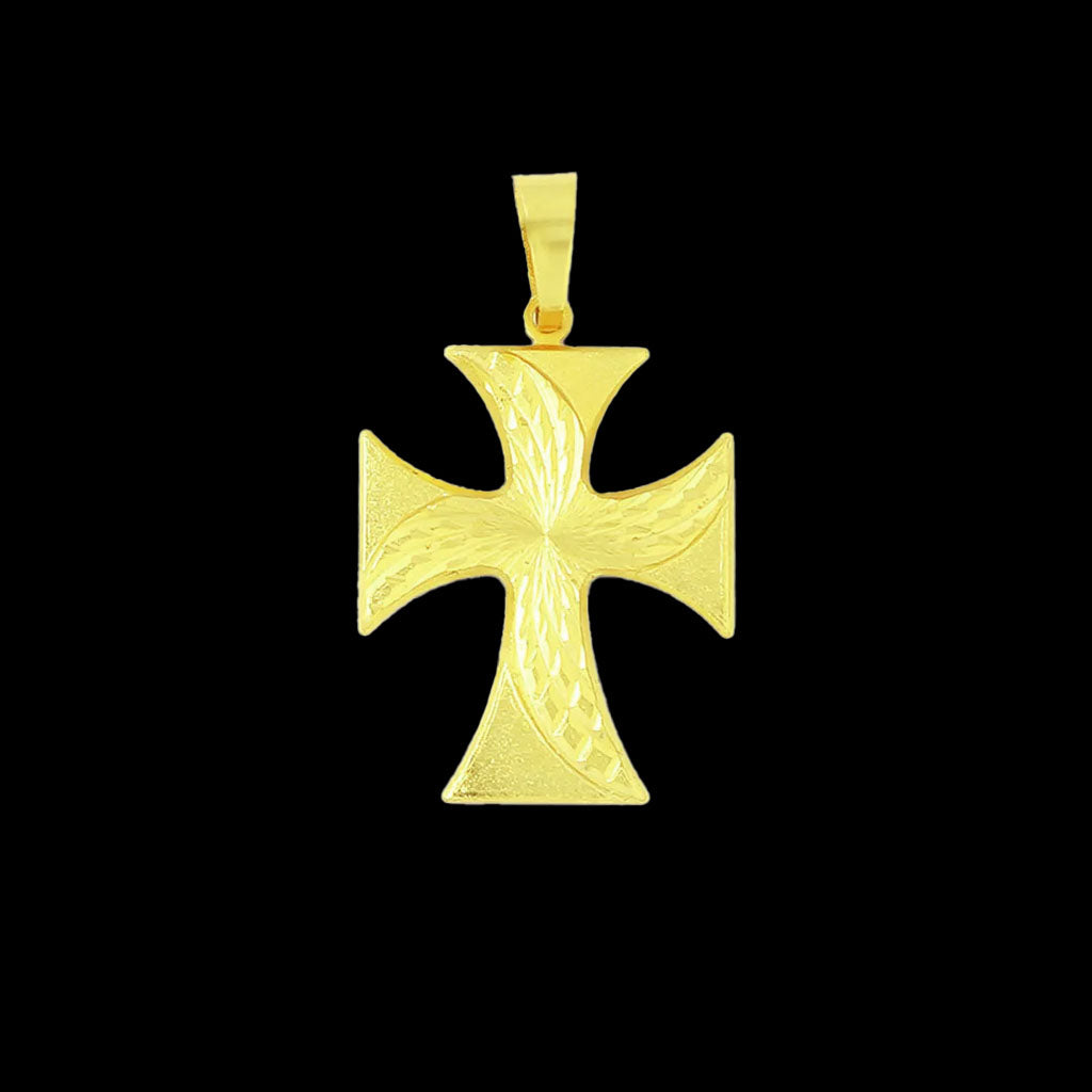 Pingente Cruz de Malta Banhada a Ouro 18K