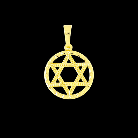 Pingente Estrela de Davi Detalhada Banhado a Ouro 18K