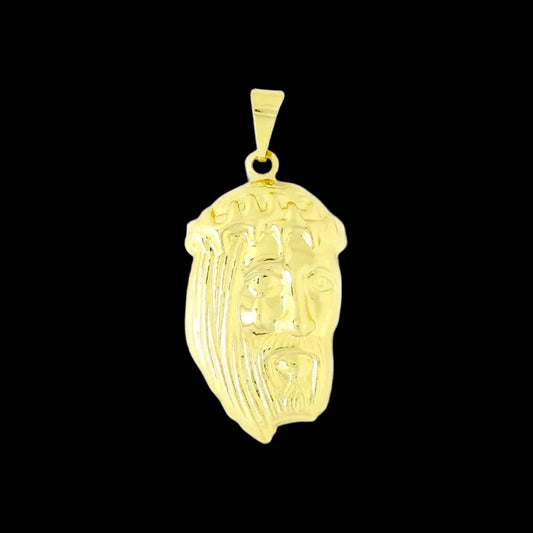 Pingente Face de Cristo 3D (M) Banhado a Ouro 18K