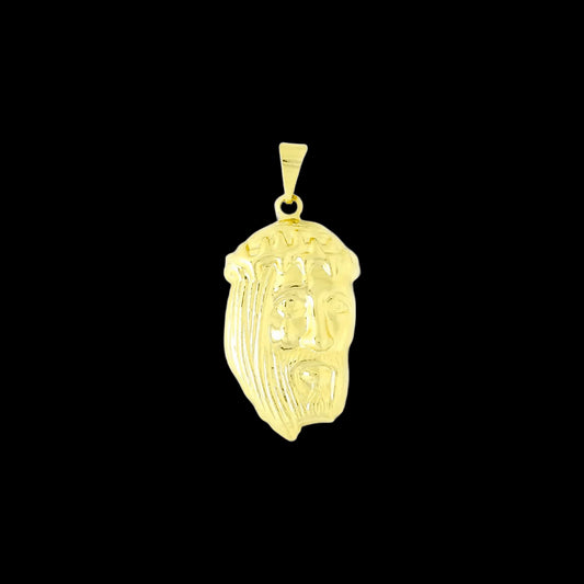 Pingente Face de Cristo 3D (P) Banhado a Ouro 18K