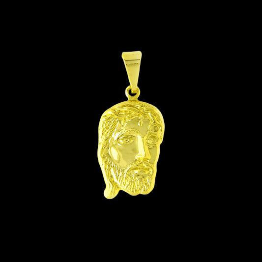 Pingente Face de Cristo Recortada Banhada a Ouro 18K
