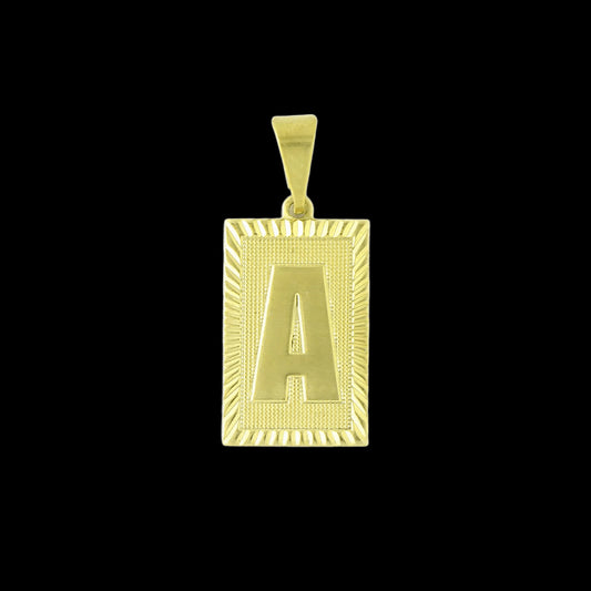 Pingente Letra Borda Diamantada Banhada a Ouro 18K