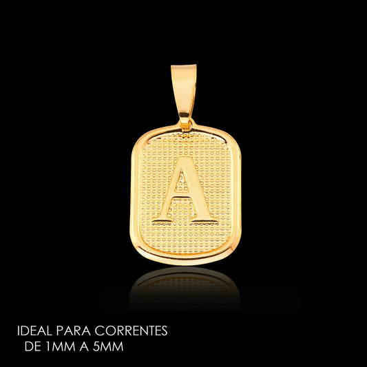 Pingente Letra Borda Redonda (P) Banhado a Ouro 18K