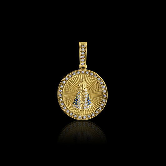 Pingente N. Sra. Aparecida Maciço Banhado a Ouro 18K