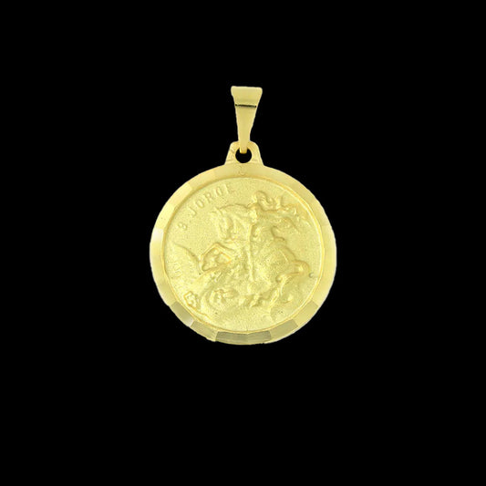 Pingente São Jorge Fosco Banhado a Ouro 18K