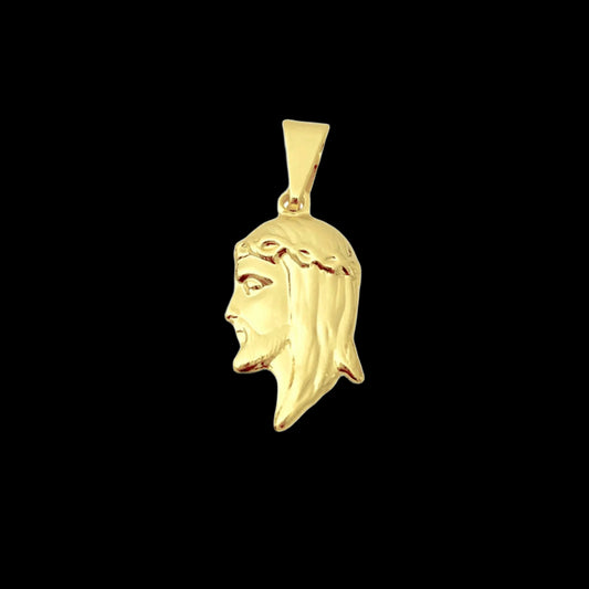 Pingente Face de Cristo Dupla Banhado a Ouro 18K
