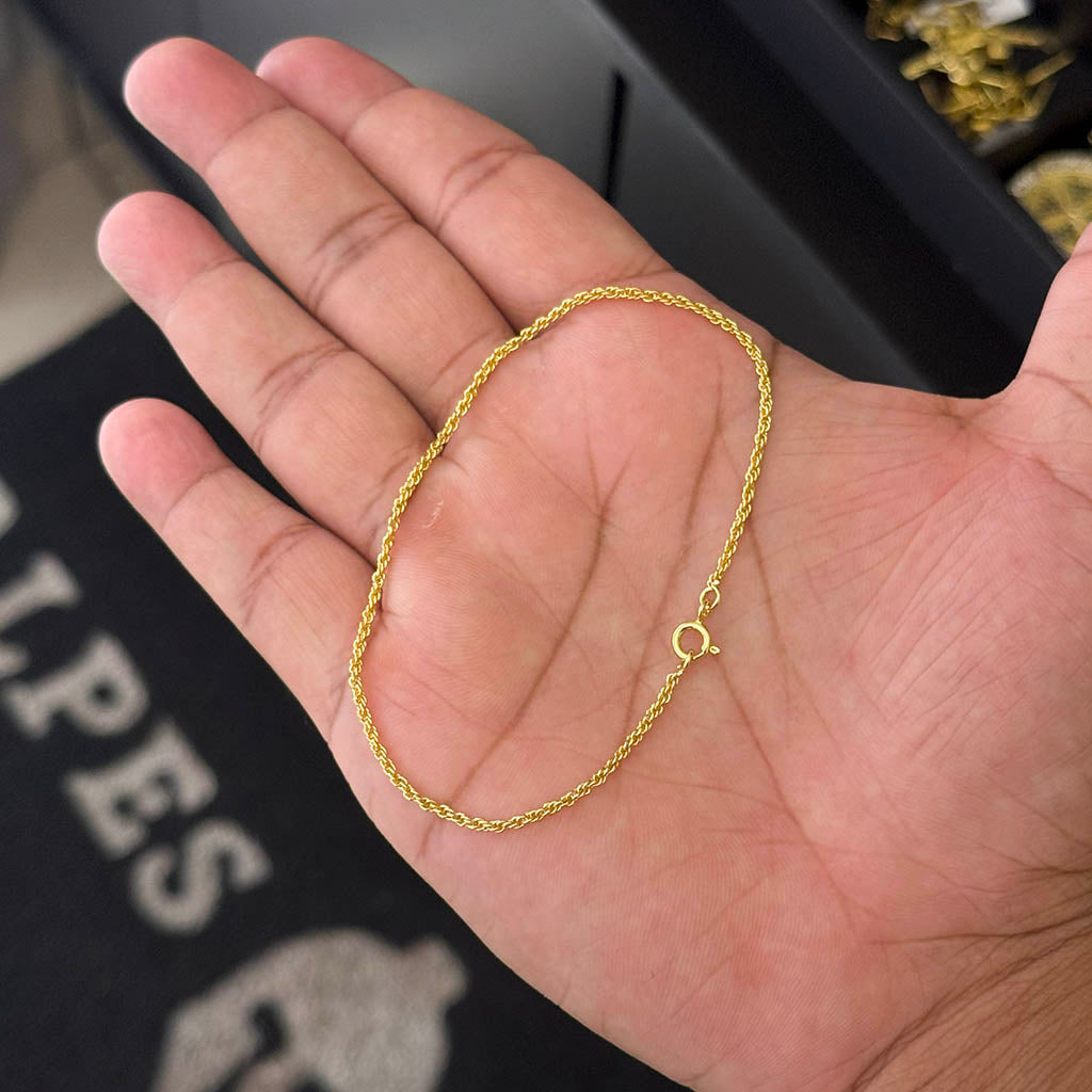 Pulseira Baiana 2mm Banhado a Ouro 18K