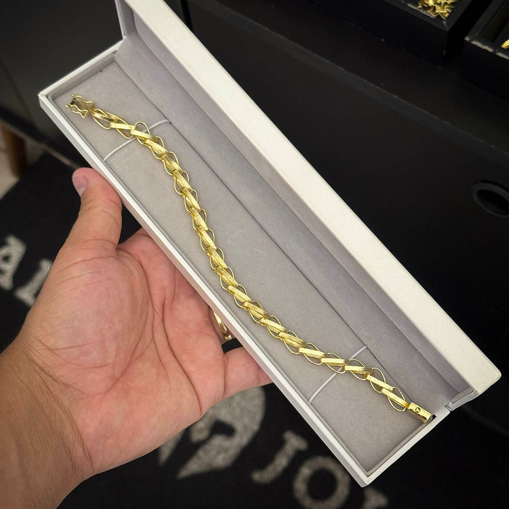Pulseira Balão 8mm Banhada a Ouro 18K