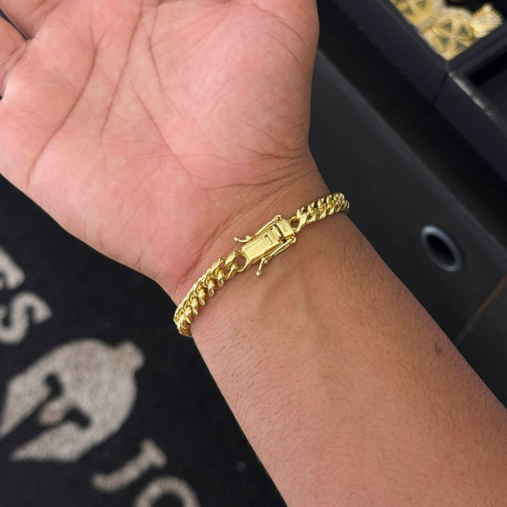 Pulseira Cuban 7mm Banhado a Ouro 18K