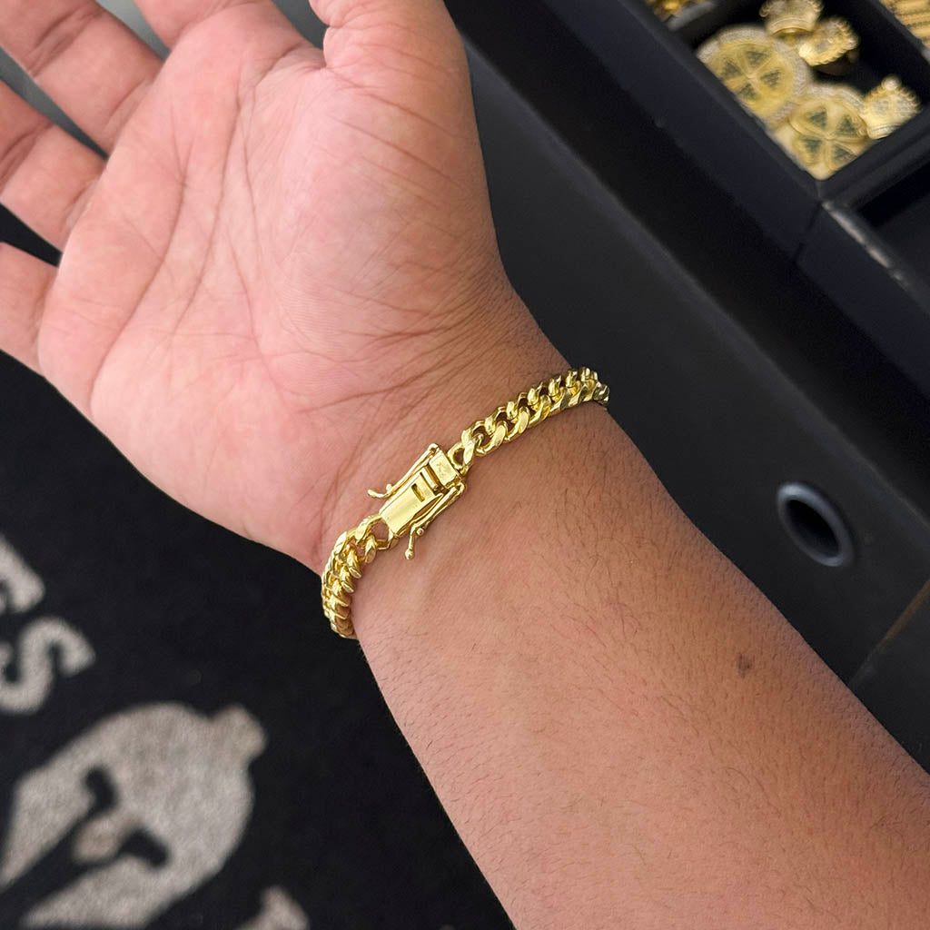 Pulseira Cuban 7mm Banhado a Ouro 18K