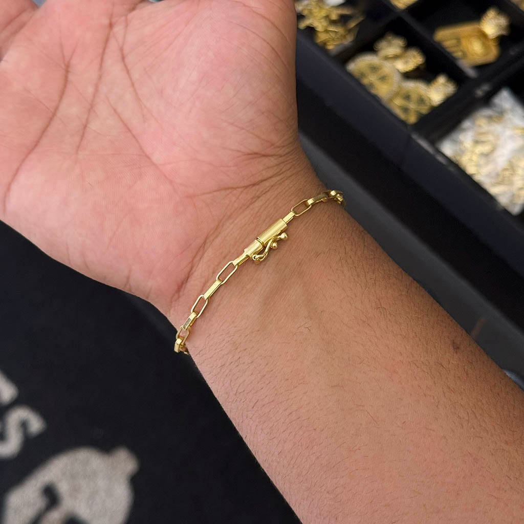 Pulseira Grumet 4mm Banhado a Ouro 18K