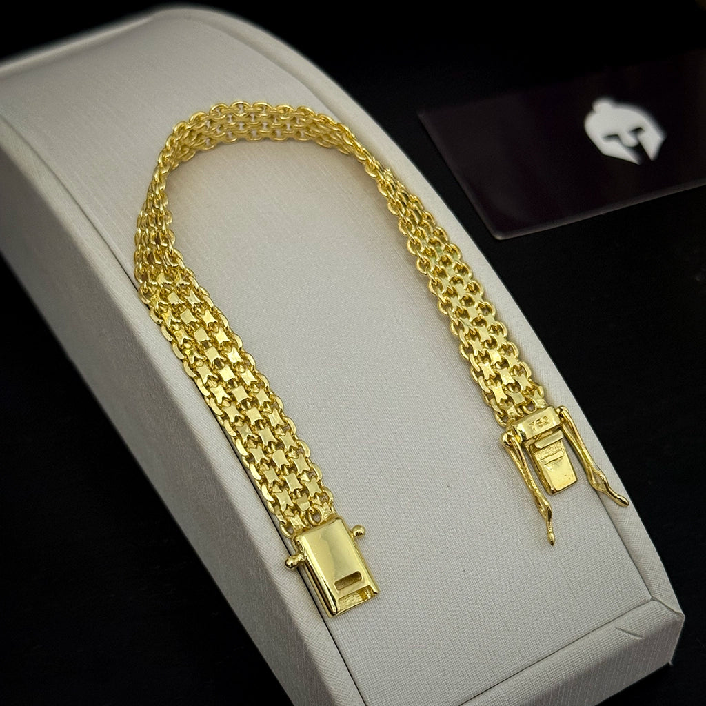 Pulseira Esteira 10mm Banhado a Ouro 18K