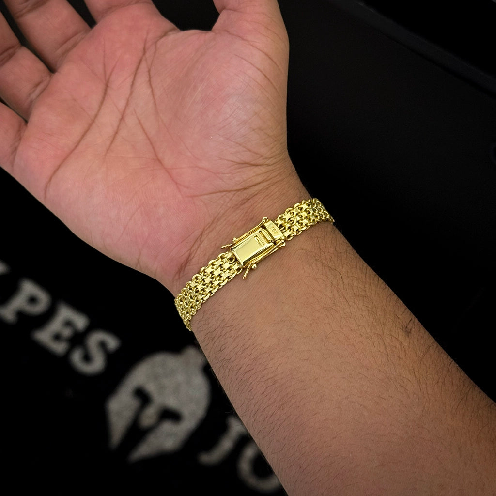 Pulseira Esteira 10mm Banhado a Ouro 18K