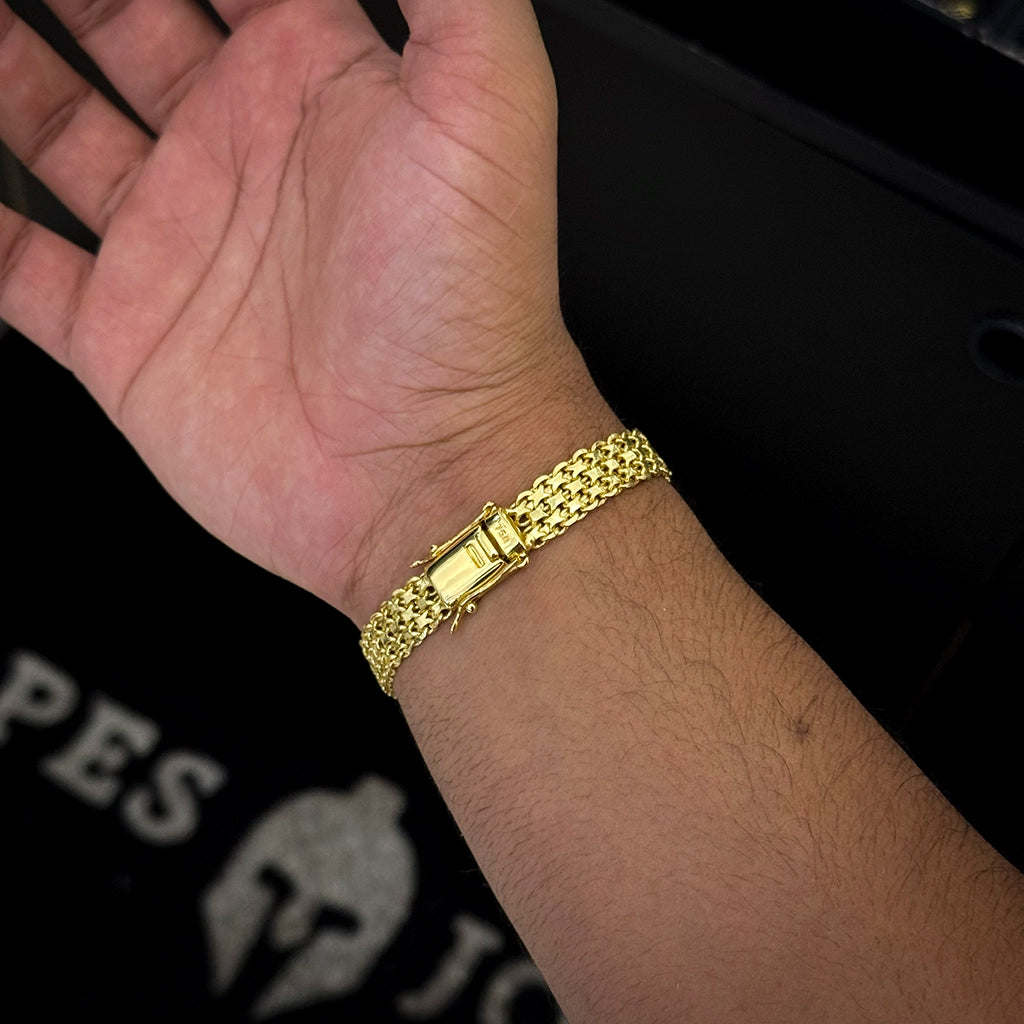 Pulseira Esteira 10mm Banhado a Ouro 18K