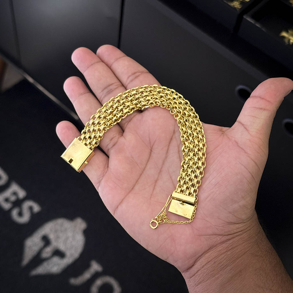 Pulseira Esteira 16mm Banhado a Ouro 18K