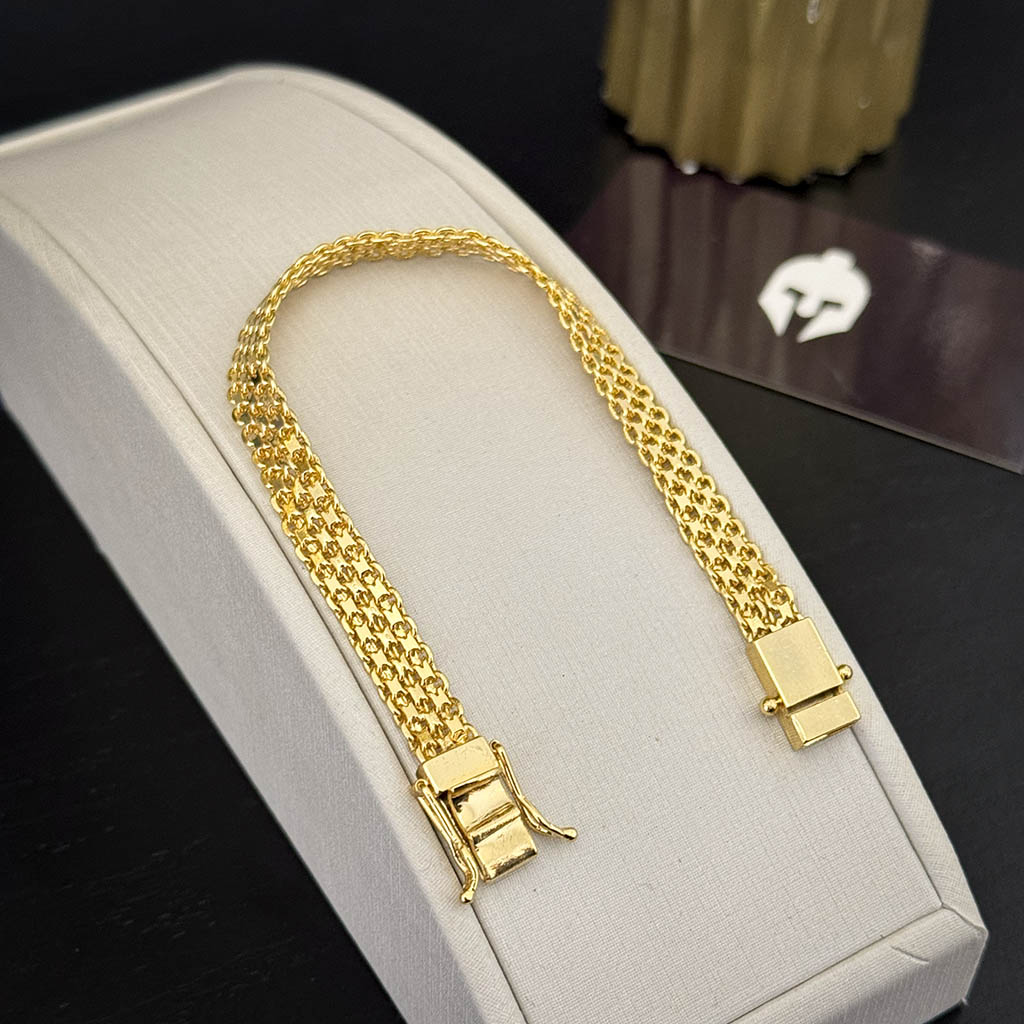 Pulseira Esteira 8mm Banhado a Ouro 18K