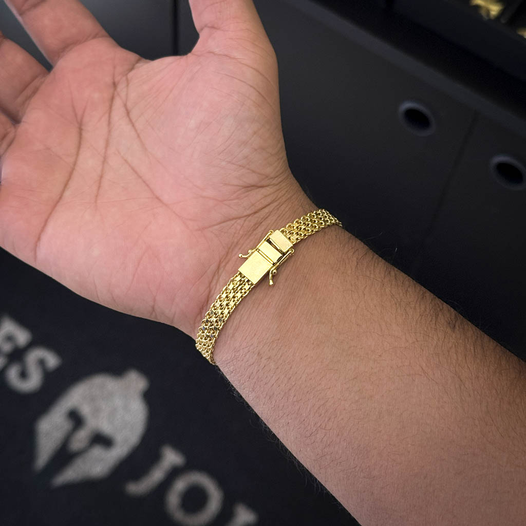 Pulseira Esteira 8mm Banhado a Ouro 18K