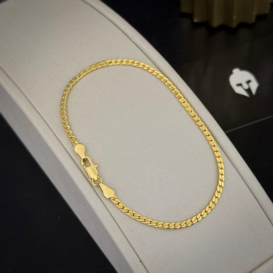 Pulseira Flat Laminada 3mm Banhado a Ouro 18K