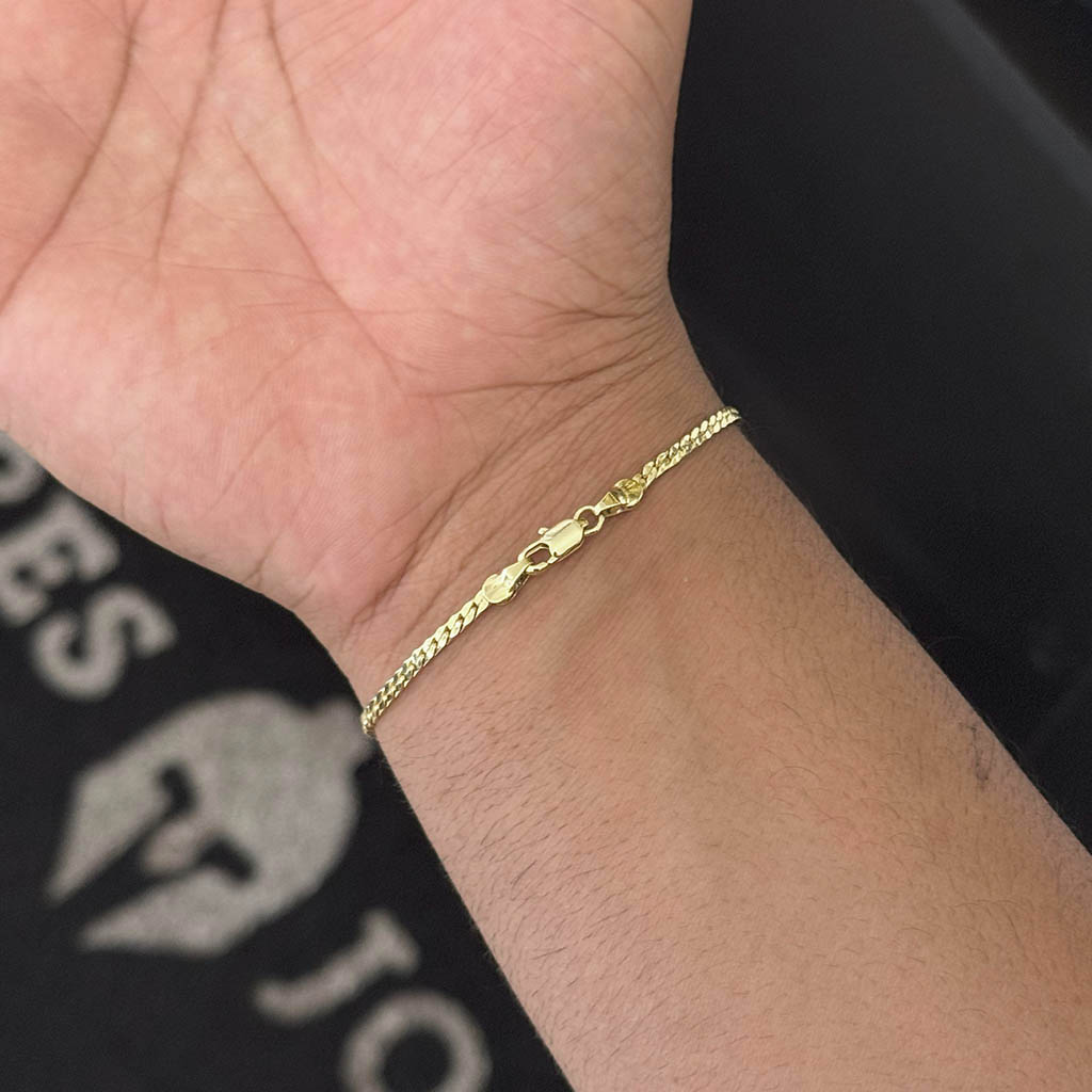 Pulseira Flat Laminada 3mm Banhado a Ouro 18K