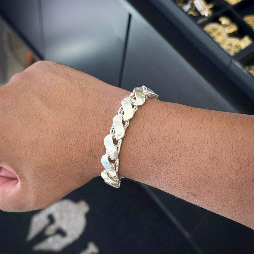 Pulseira Friso S 13mm Banhado Prata