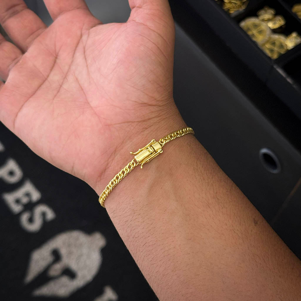 Pulseira Grumet 4mm Banhado a Ouro 18K