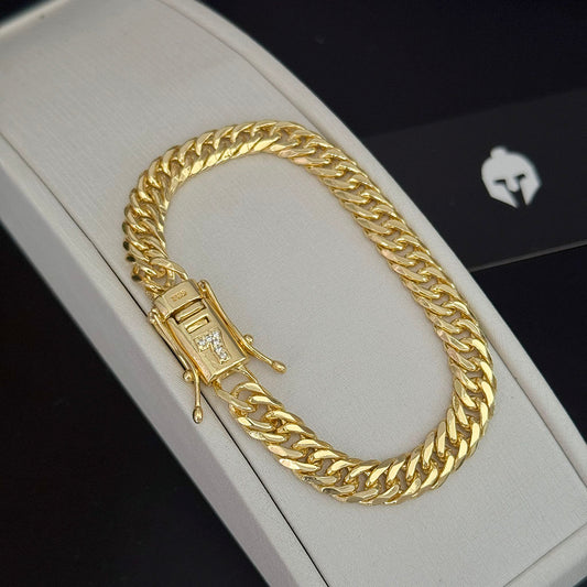 Pulseira Grumet 8mm Fecho 7 Banhada a Ouro 18K