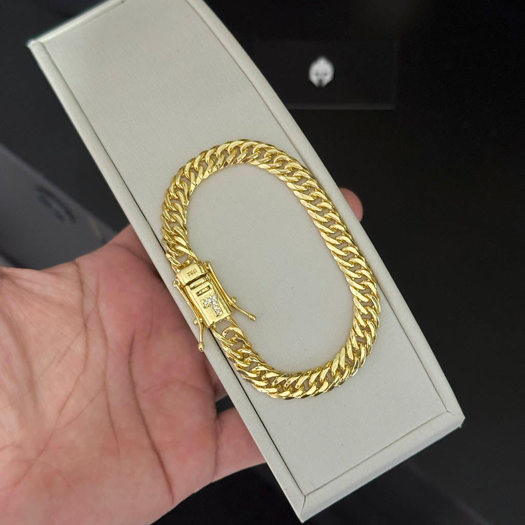 Pulseira Grumet 8mm Fecho 7 Banhada a Ouro 18K