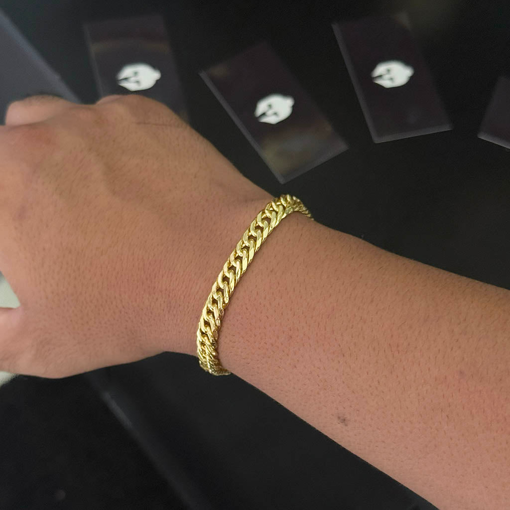 Pulseira Grumet 8mm Fecho 7 Banhada a Ouro 18K