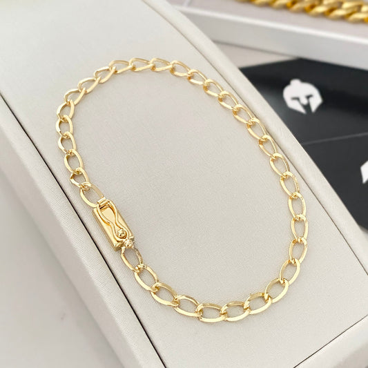 Pulseira Grumet Aberta 4,5mm Banhada a Ouro 18K