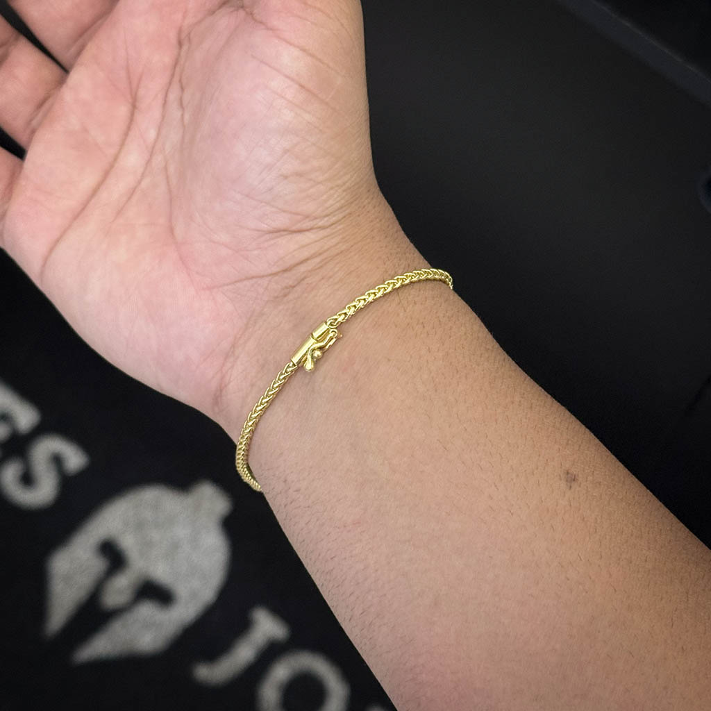 Pulseira Peruana 3mm Banhada a Ouro 18K