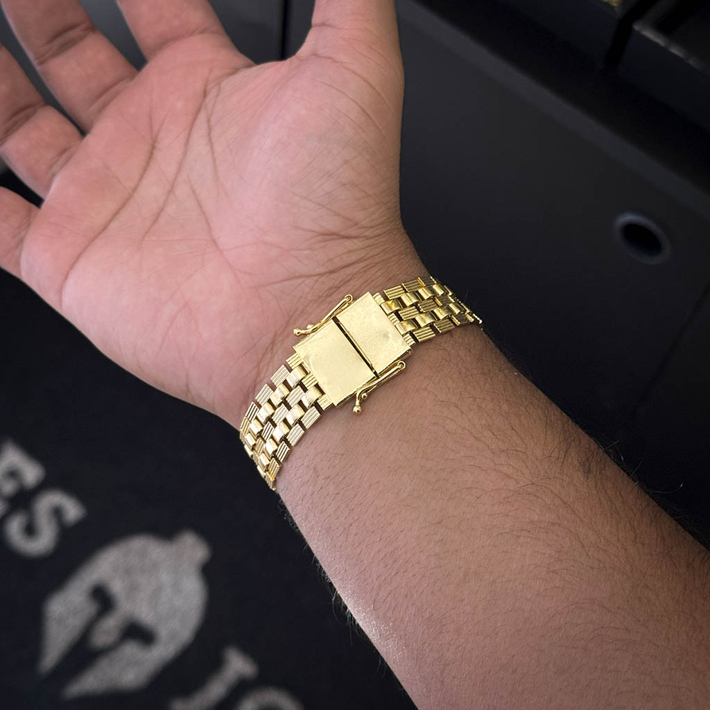 Pulseira Americana 16mm Banhado a Ouro 18K