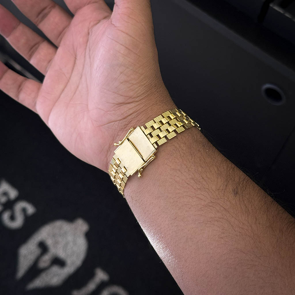 Pulseira Americana 16mm Banhado a Ouro 18K