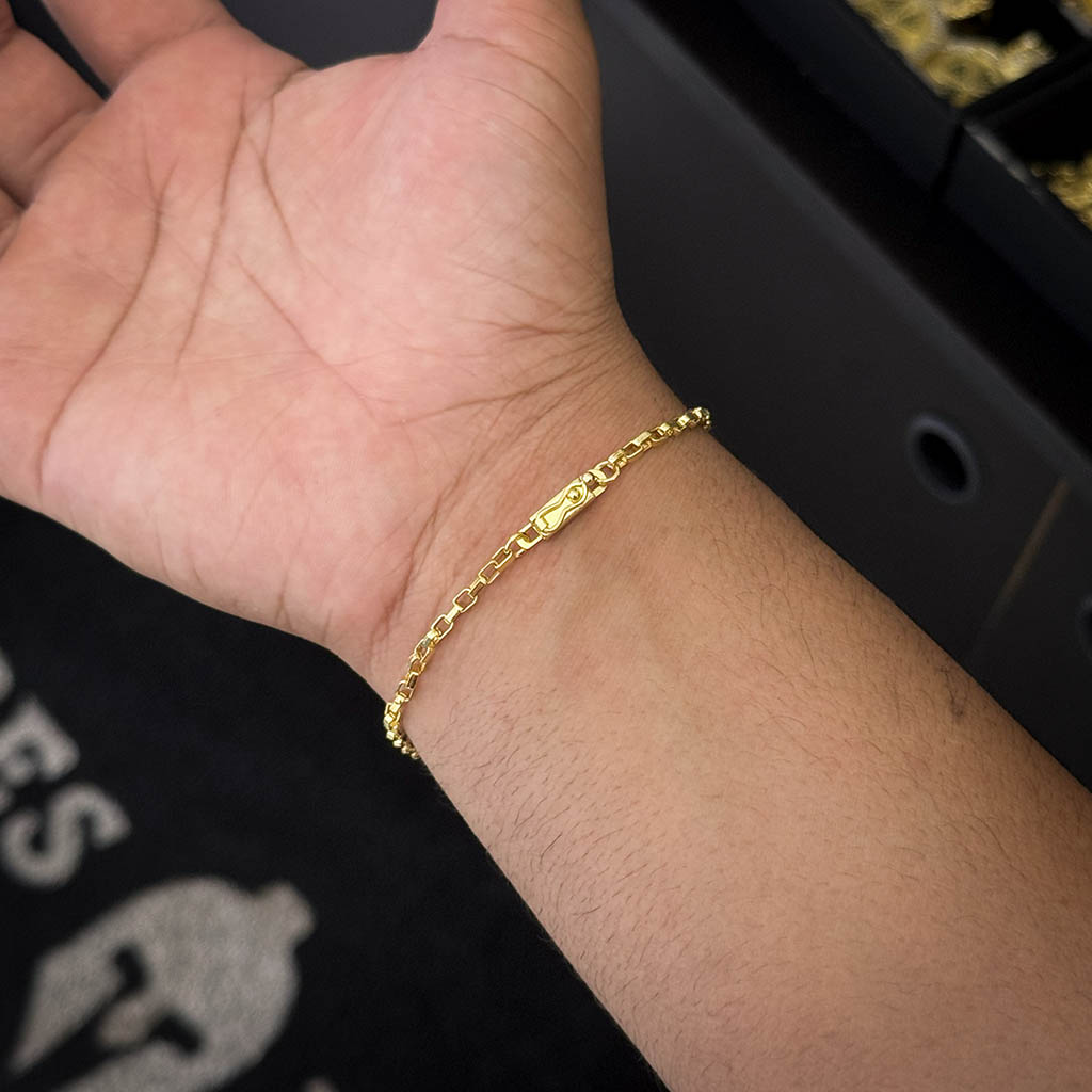Pulseira Tijolinho 3mm Banhado a Ouro 18K