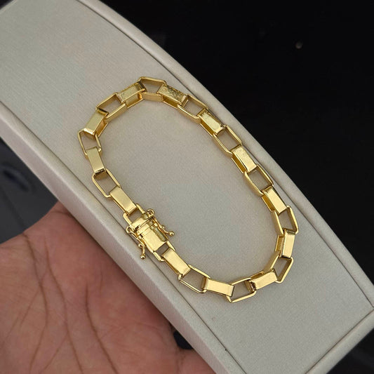 Pulseira Tijolinho 8mm Banhado a Ouro 18K