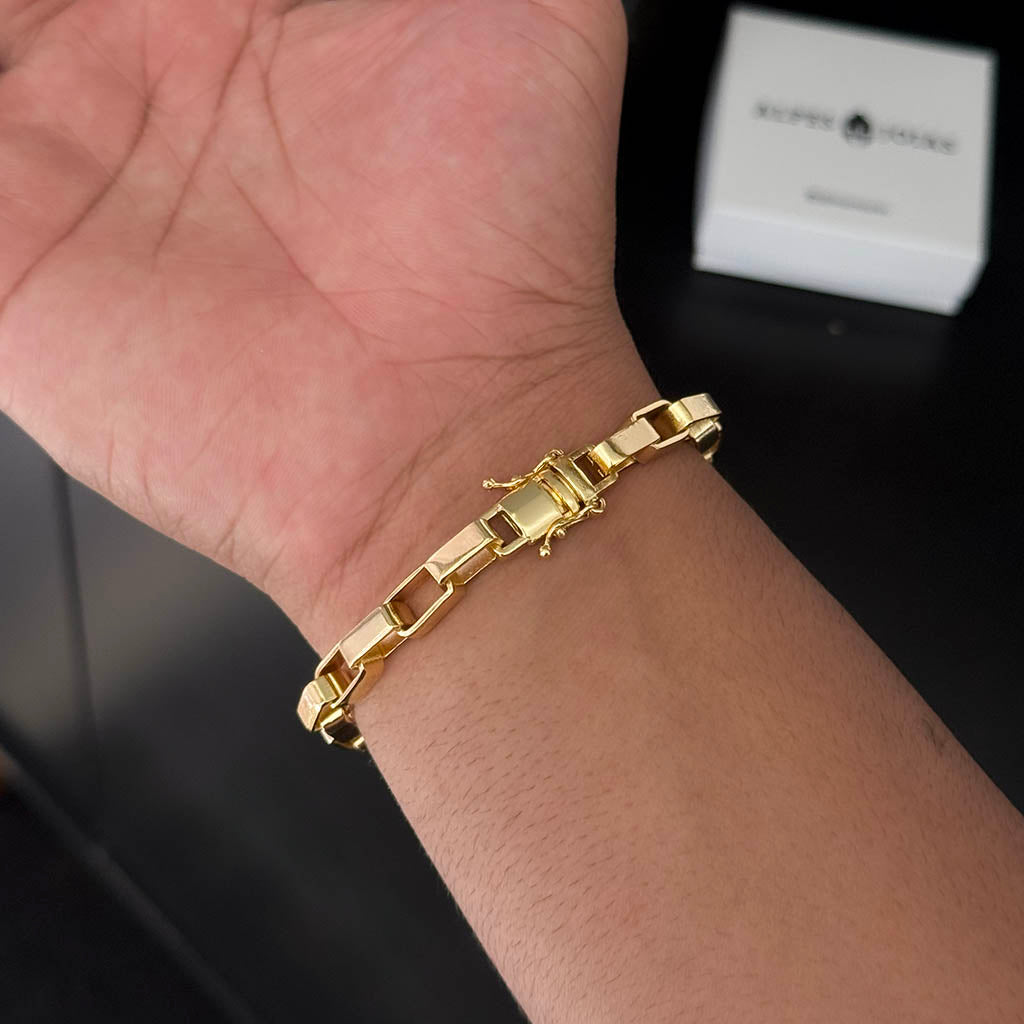 Pulseira Tijolinho 8mm Banhado a Ouro 18K