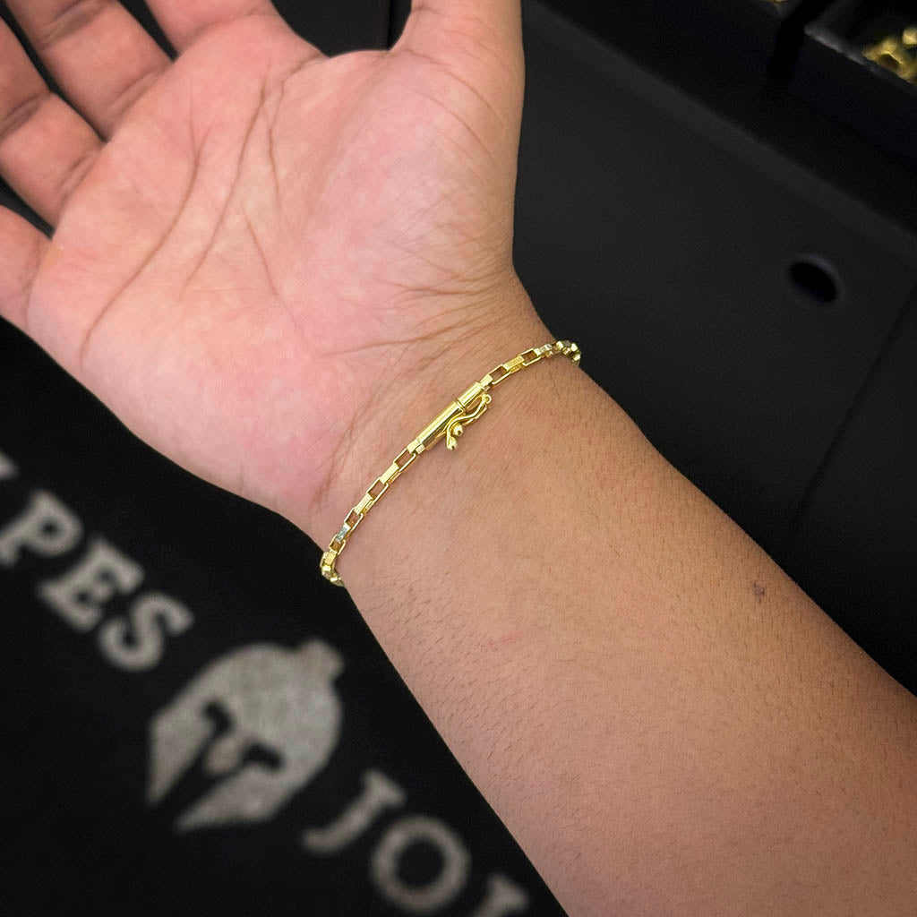 Pulseira Tijolinho 4mm Banhada a Ouro 18K
