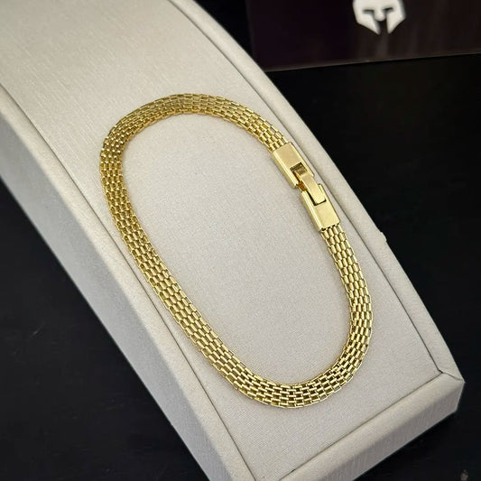 Pulseira Veneziana 5mm Banhado a Ouro 18K