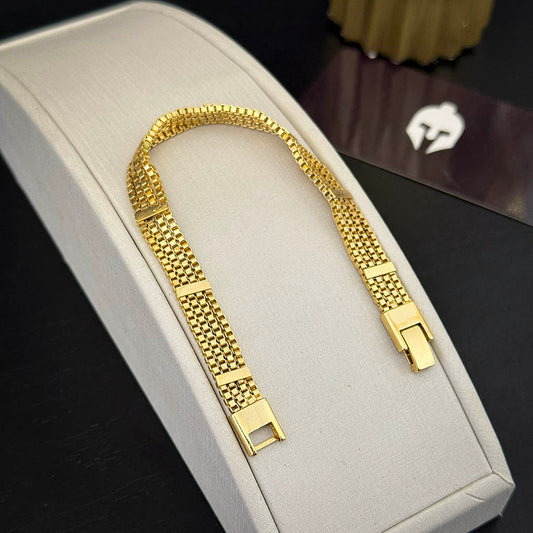 Pulseira Veneziana 8mm Banhado a Ouro 18K