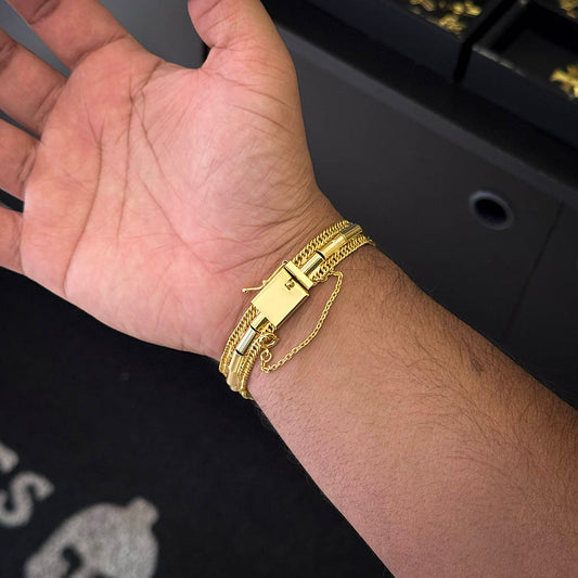 Pulseira Venezuelana 7mm Banhado a Ouro 18K