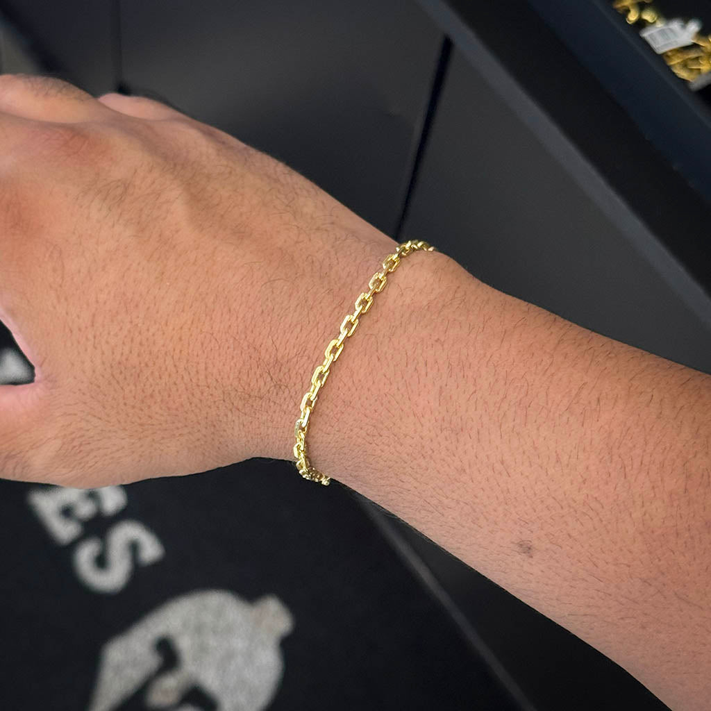 Pulseira Cadeado 3mm Banhado a Ouro 18K