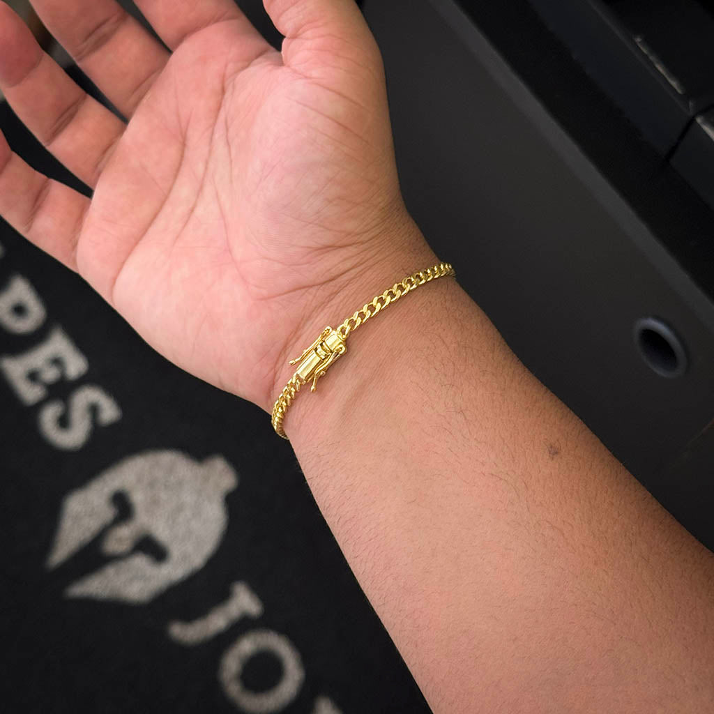 Pulseira Cubana 4mm Banhada a Ouro 18K