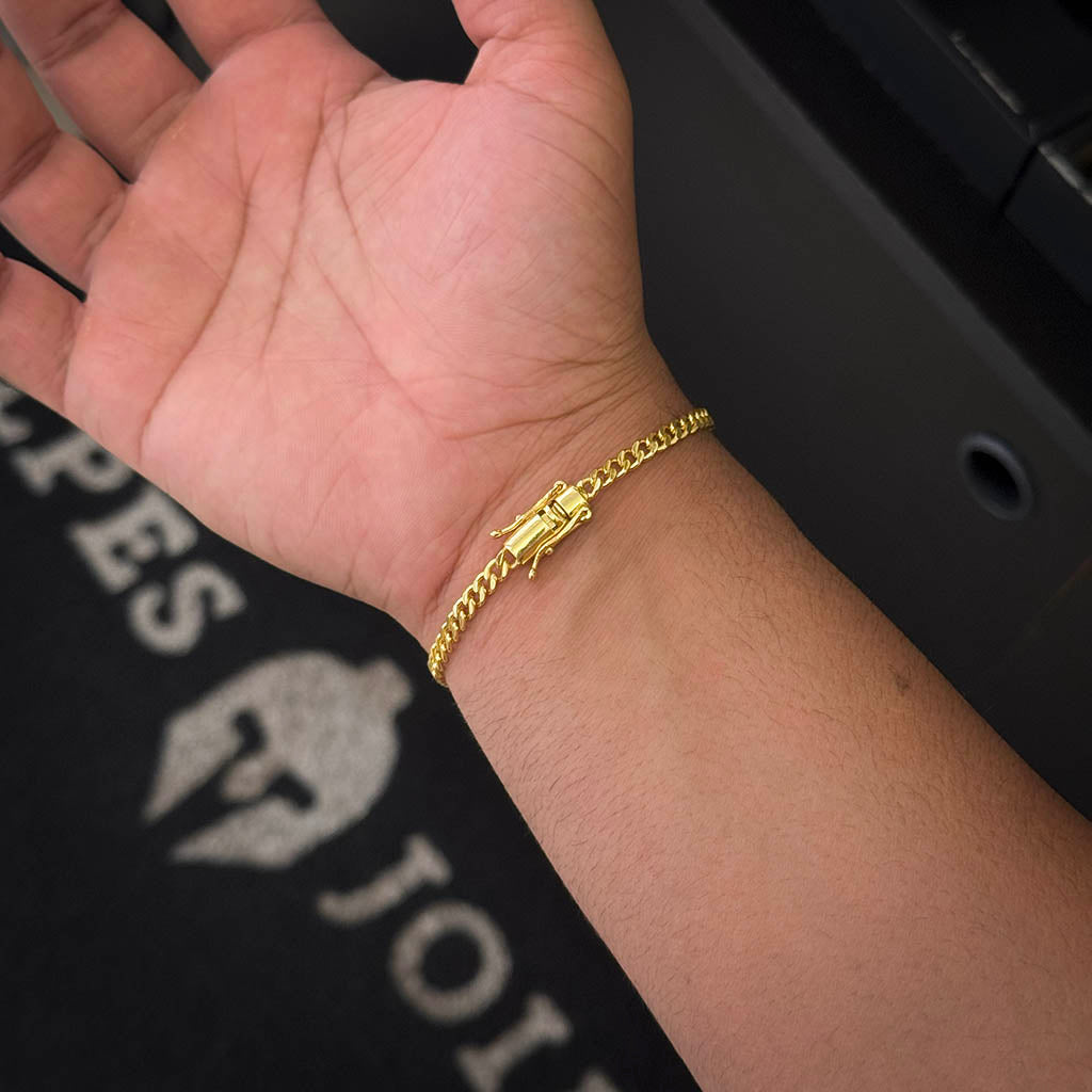 Pulseira Cubana 4mm Banhada a Ouro 18K