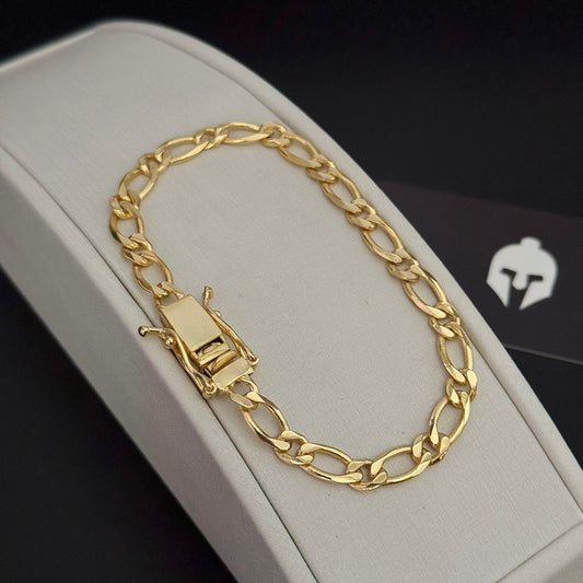 Pulseira Fígaro 1x1 5mm Banhado a Ouro 18K