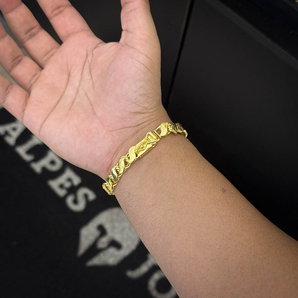 Pulseira Friso S 8mm Banhada a Ouro 18K