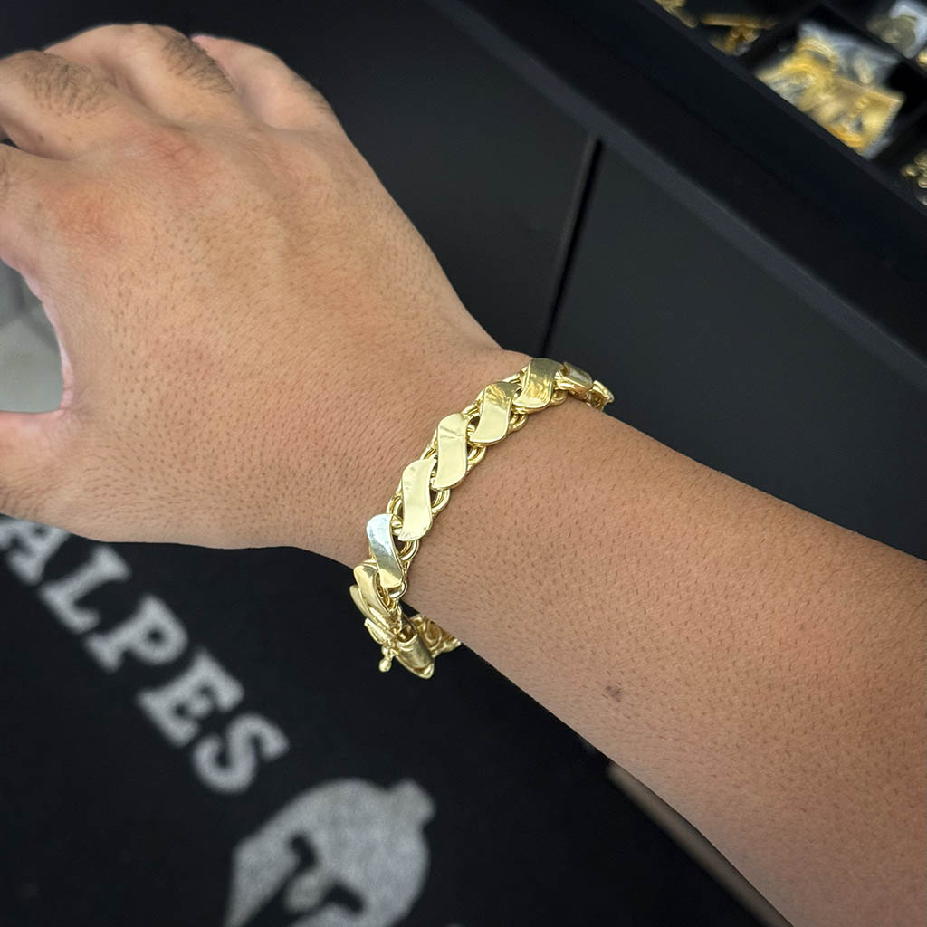 Pulseira Friso S 13mm Banhada a Ouro 18K